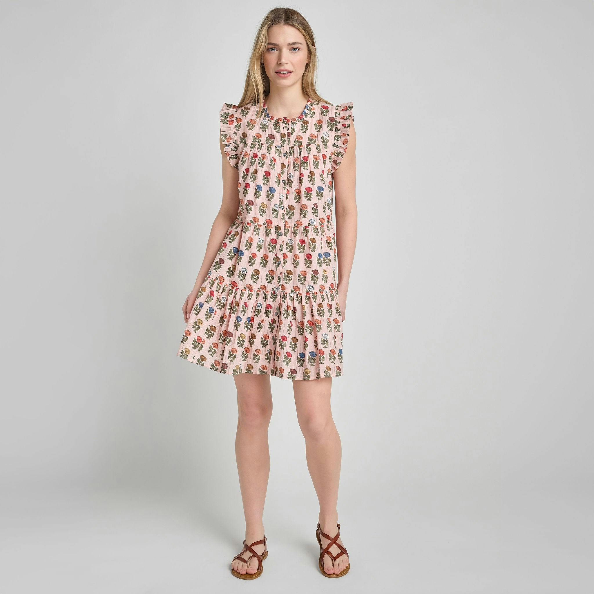 Womens Kalani Dress - Multi Flower Drop