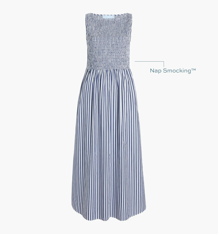 The Cosima Nap Dress - Navy Stripe