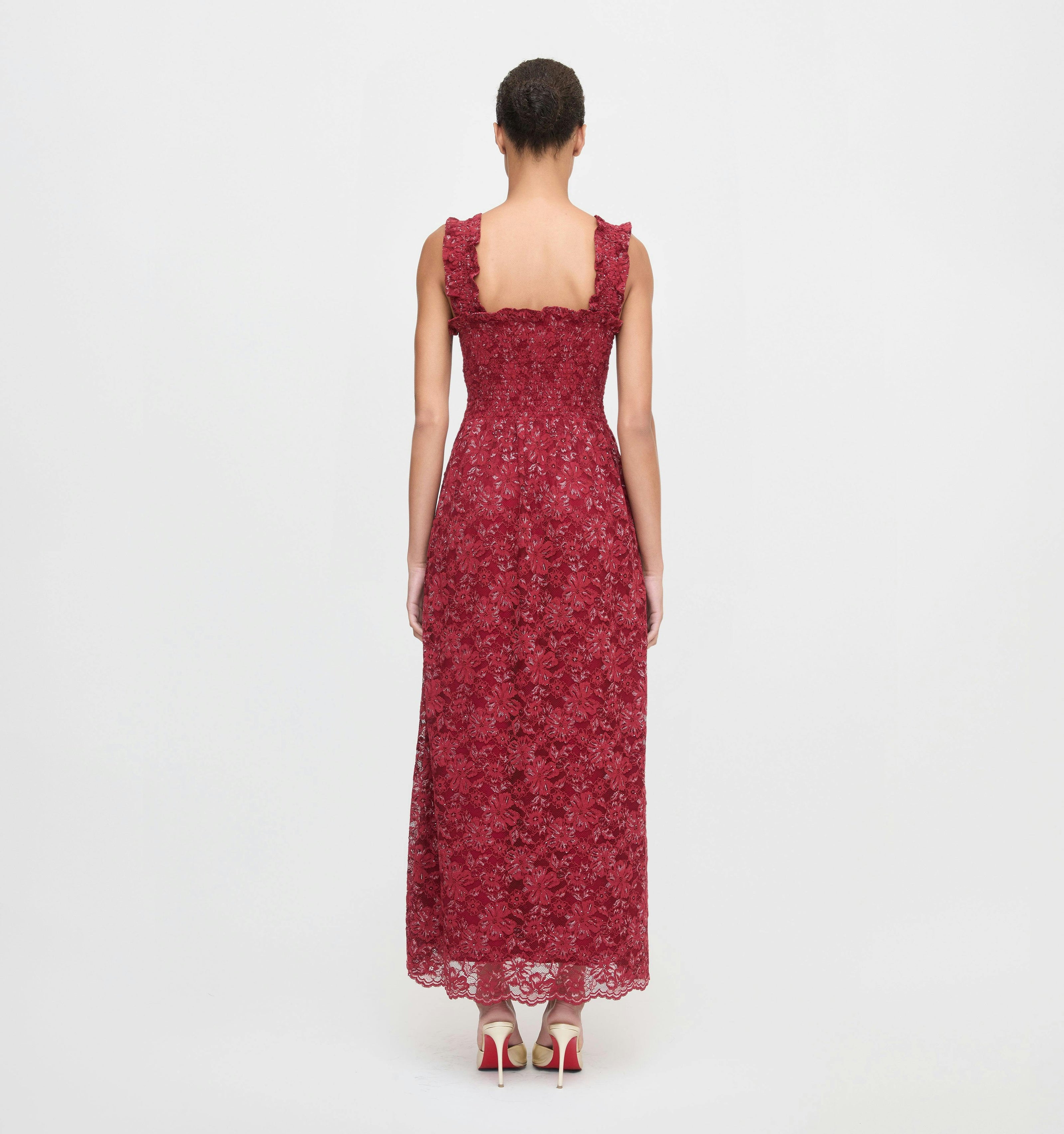The Rosetta Nap Dress - Claret Lace