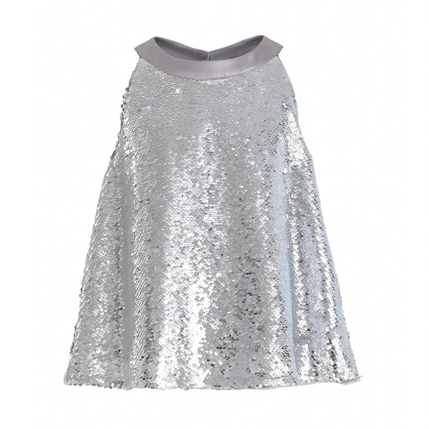 Purple Sylvara Sequin Ruffle Skirt Set