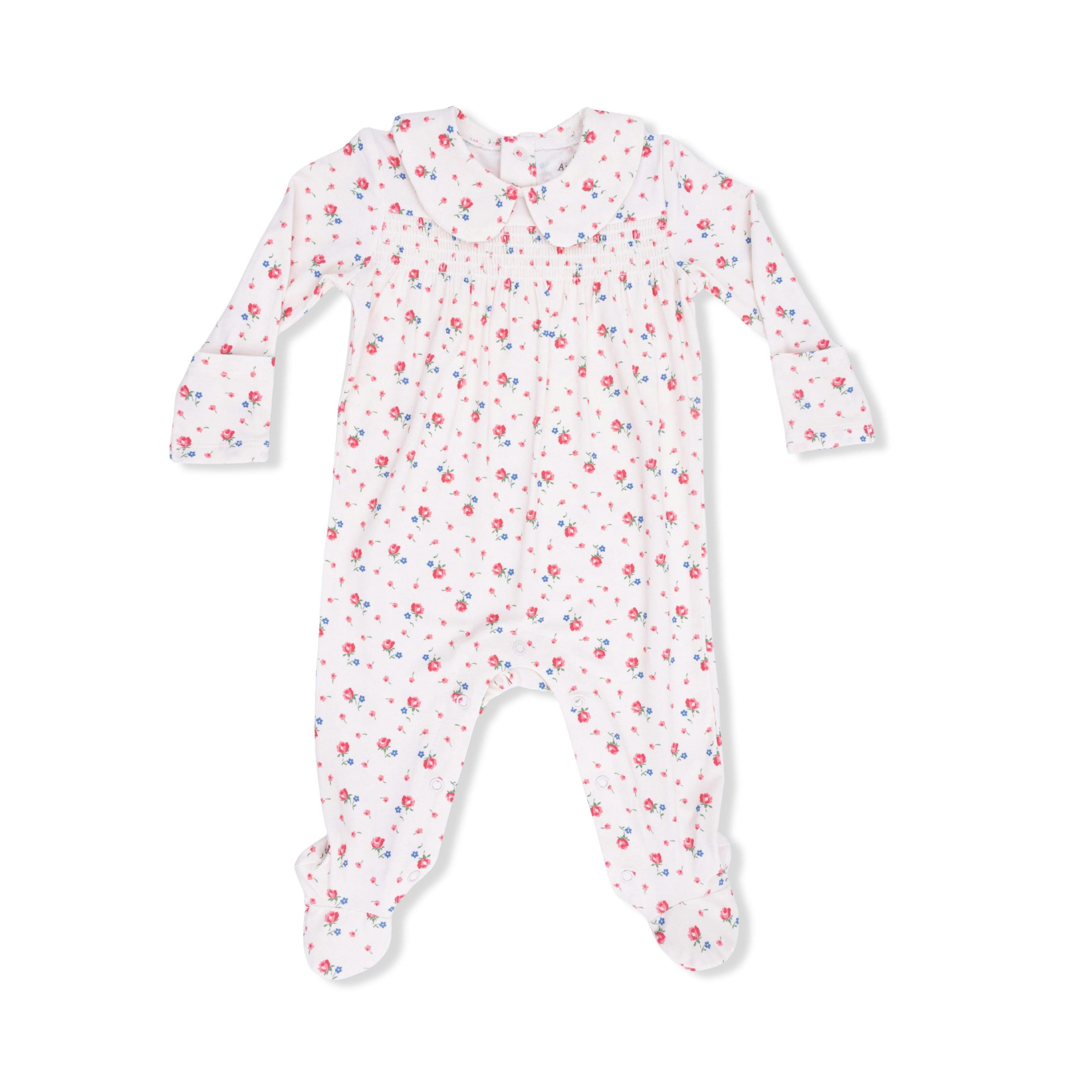 Joli Rosette - Smocked Peter Pan Snap Footie