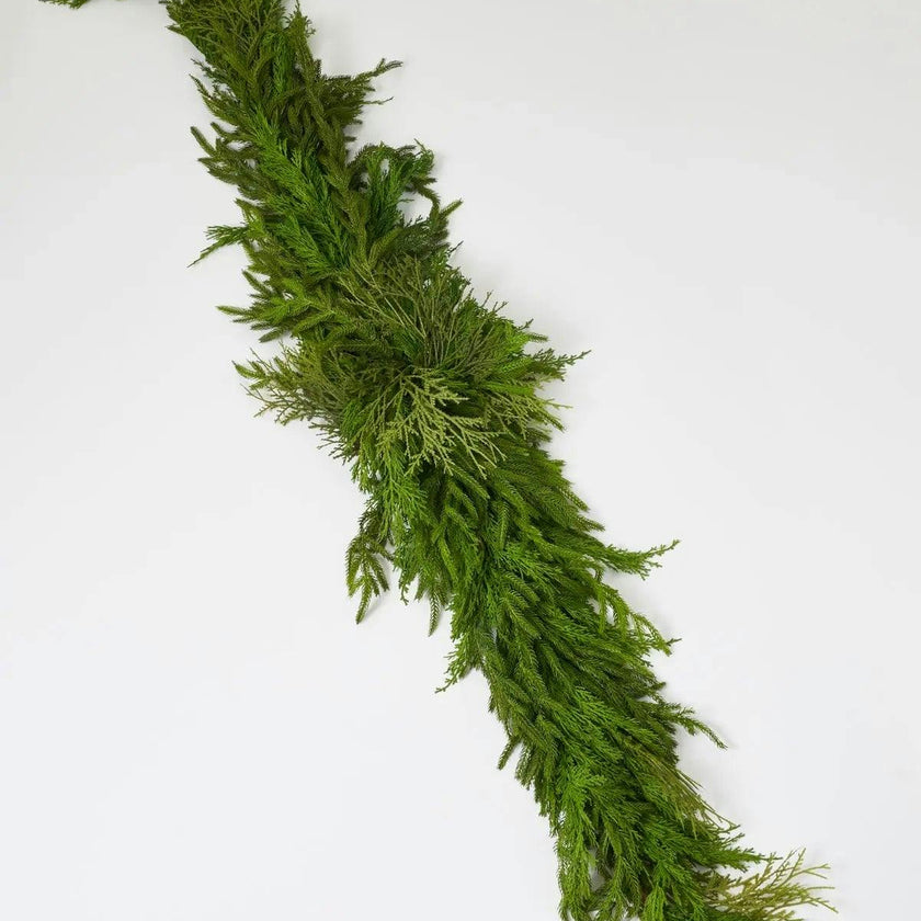 Real Touch Winter Greenery with Cypress, Norfolk & Pine Christmas Long Centerpiece Table Large Runner Swag