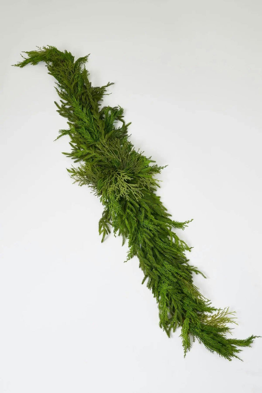 Real Touch Winter Greenery with Cypress, Norfolk & Pine Christmas Long Centerpiece Table Large Runner Swag