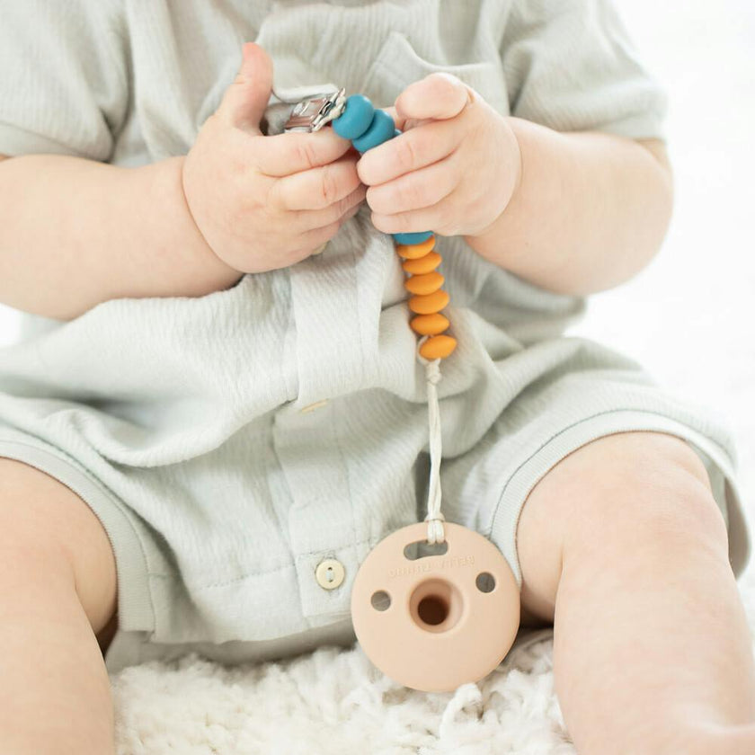 Ocean Duo Beaded Silicon Pacifier Clip