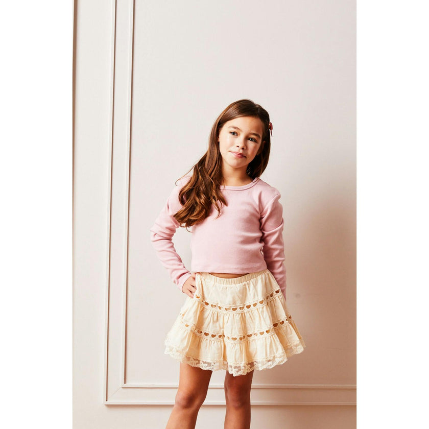 Sofia Heart Bow Lace Mini - Champagne