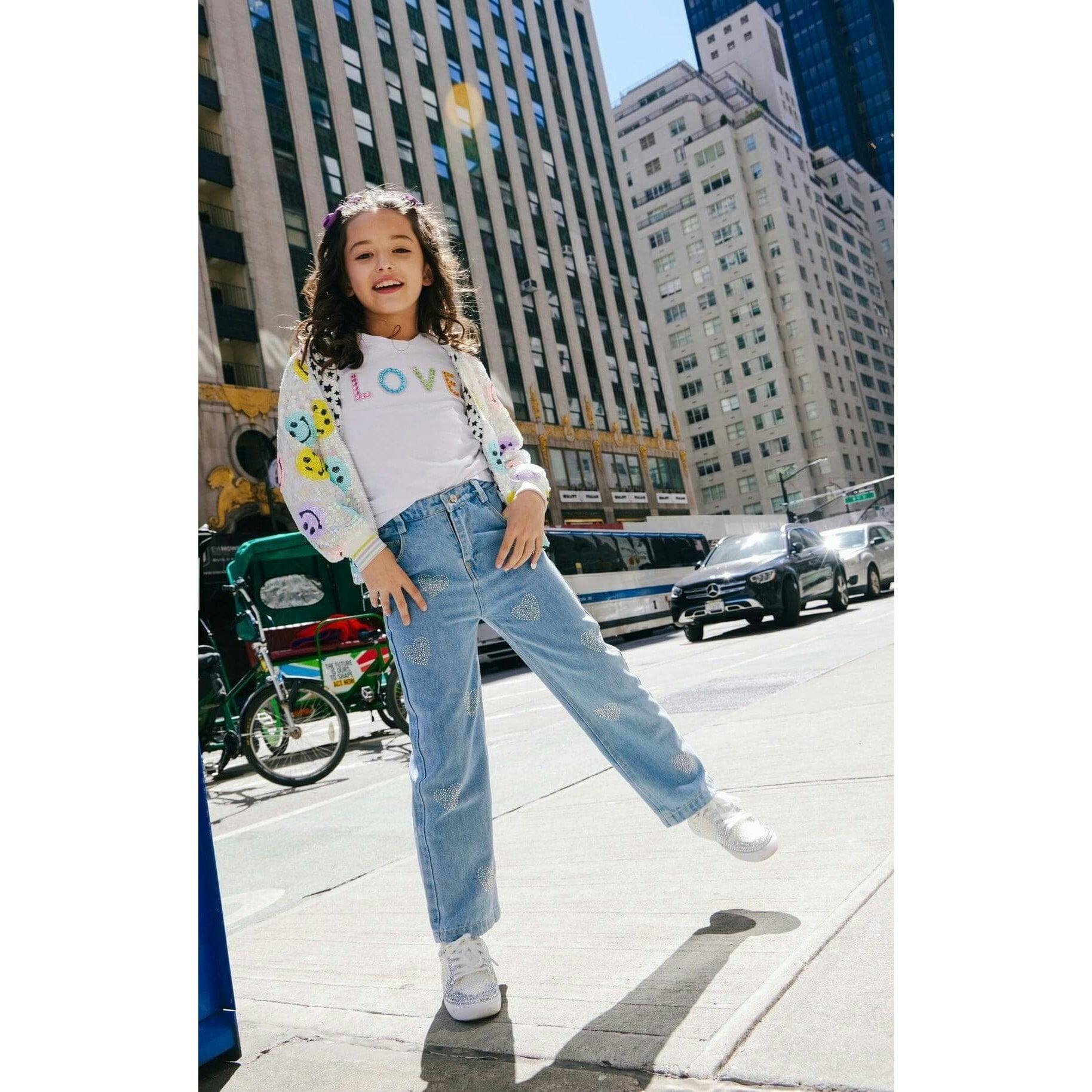 Crystal Heart Jeans