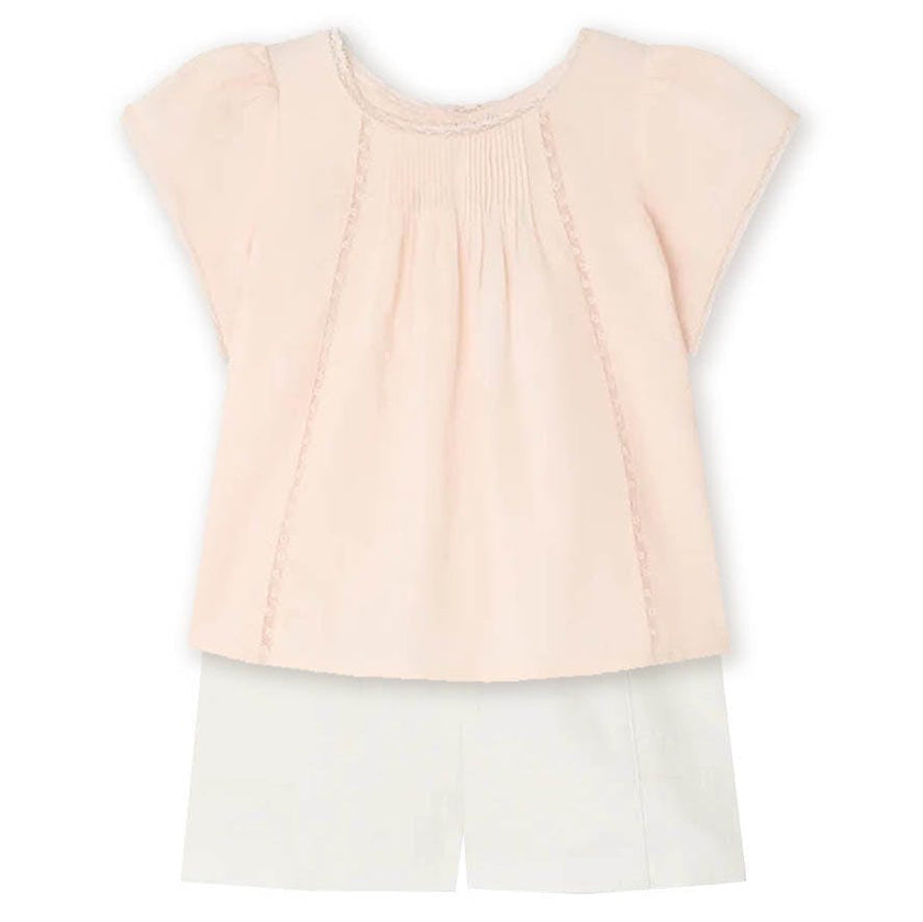 BONPOINT Lacacia Vintage Lace Baby Set - Rose/White