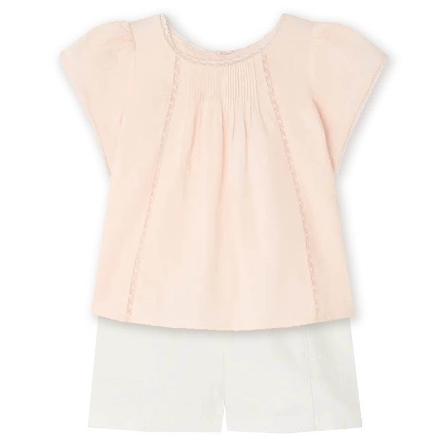 BONPOINT Lacacia Vintage Lace Baby Set - Rose/White
