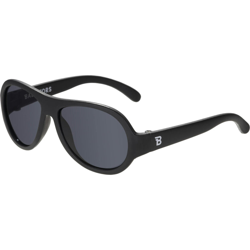 Jet Black Aviator I Smoke Lenses