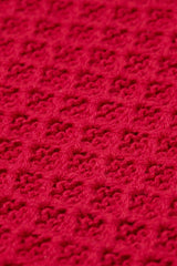 Red Short Slv Sweater W/Puff Sleeves