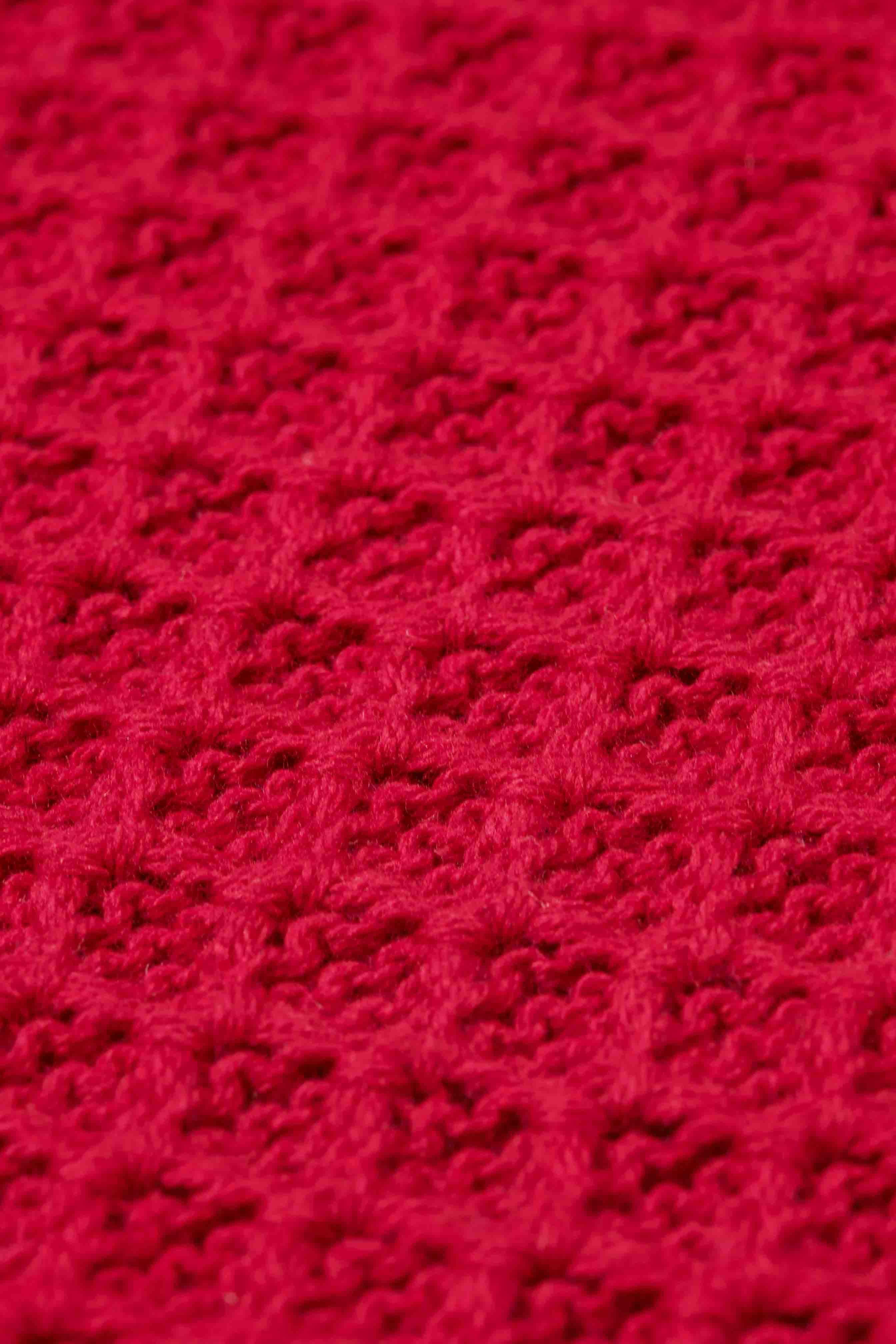 Red Short Slv Sweater W/Puff Sleeves