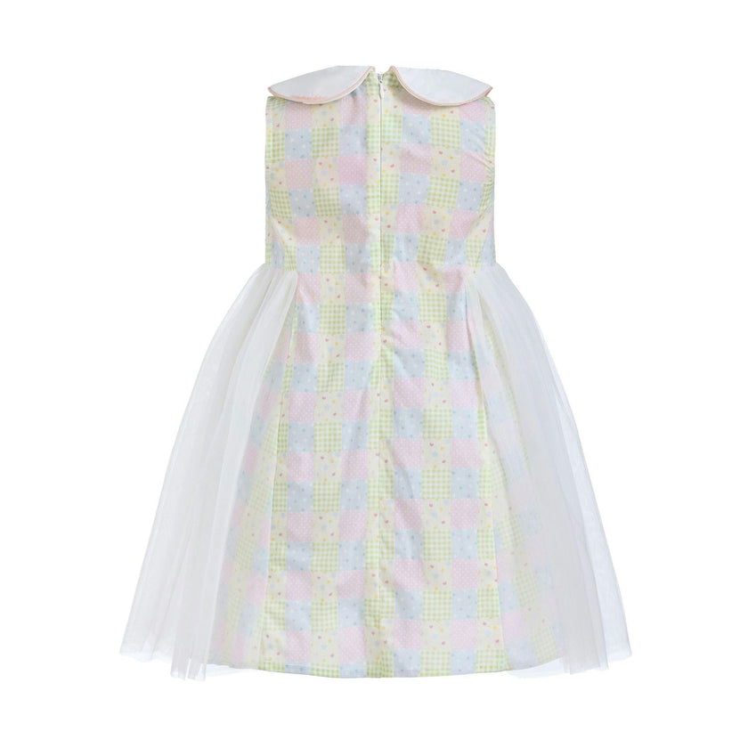 Yellow Spring Gingham Tulle Dress