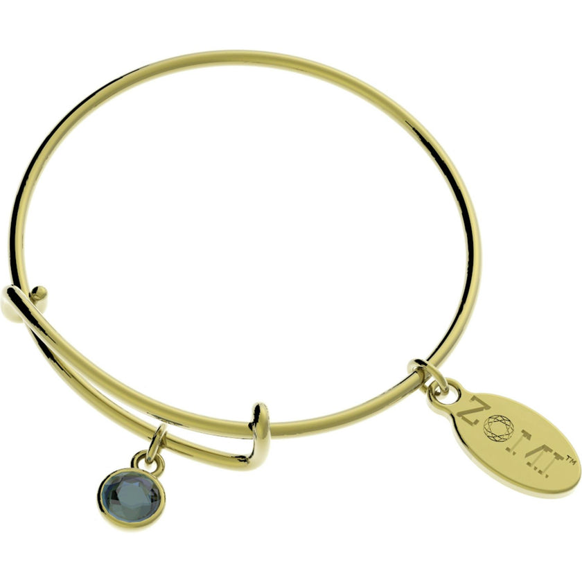 March Birthstone Bangle Bracelet