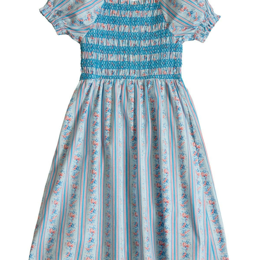 Mini Sunday Best Dress in Rosette Linear Stripe