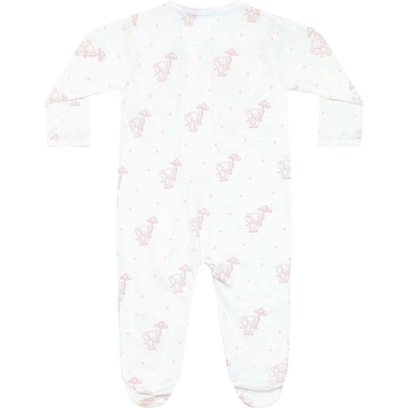 Pink Elephant Zipper Footie