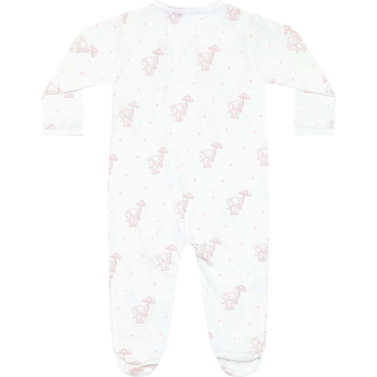 Pink Elephant Zipper Footie