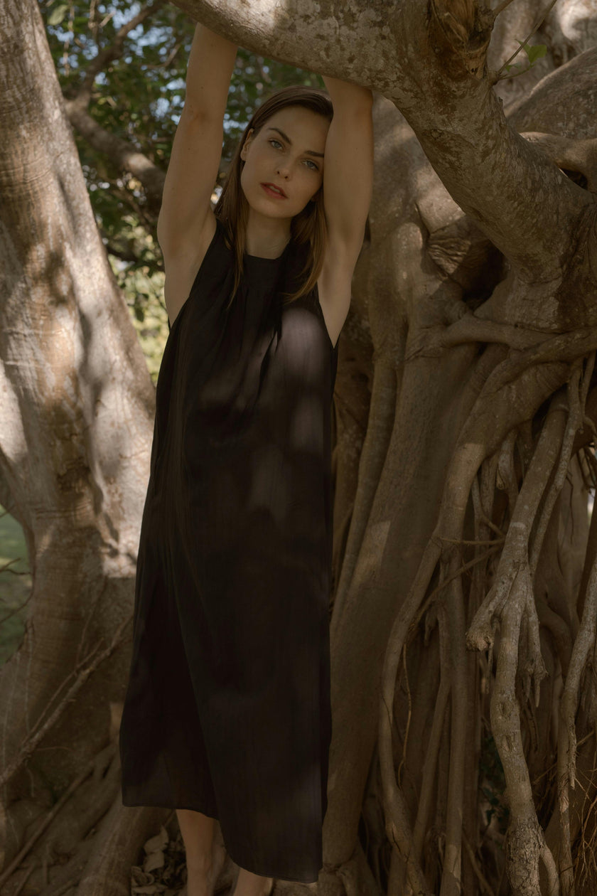 CHLOE SLIP DRESS HERRINGBONE