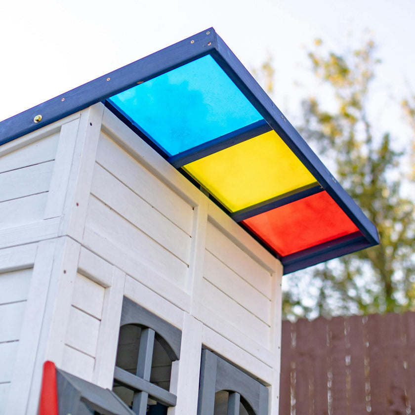 Teamson Kids Rainbow Shade Wooden Playhouse with Kitchen