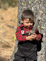 JASPER Festive Red plaid brushed cotton Woven Onesie