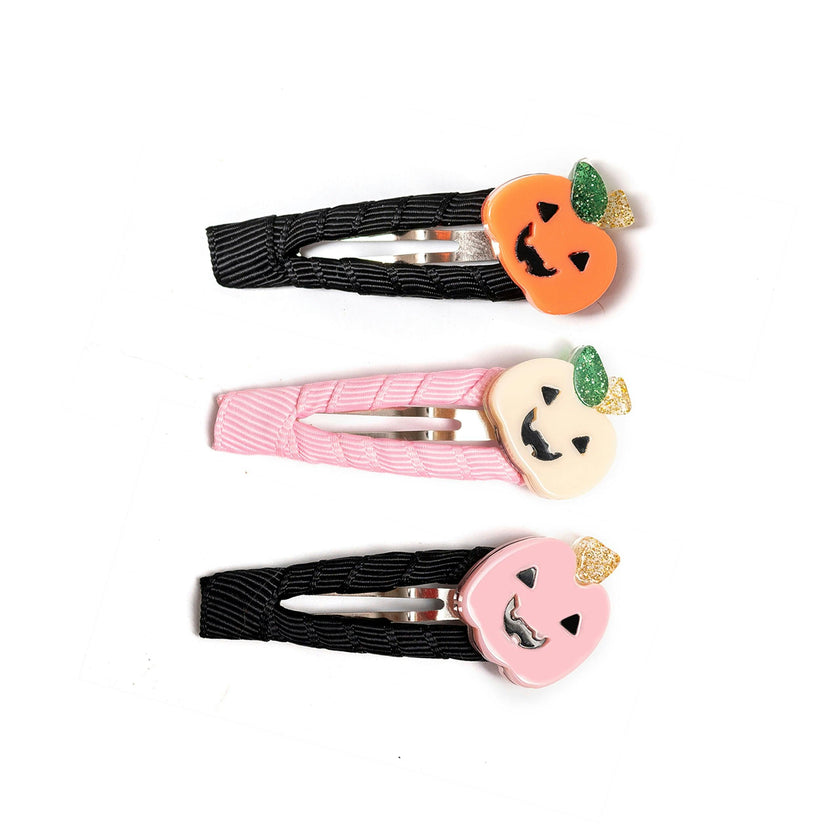 Pumpkin Pastel Fabric Covered Snap Clips