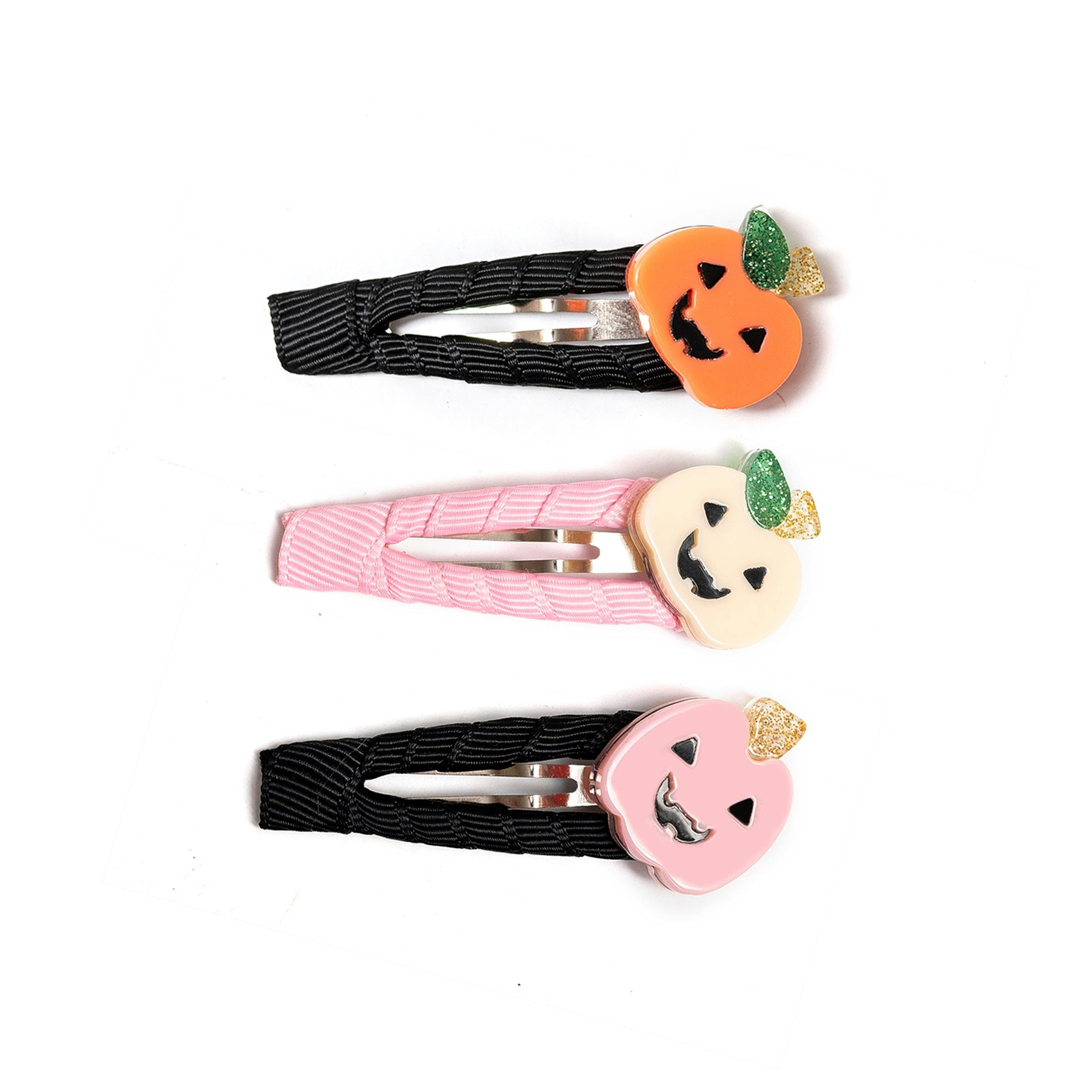 Pumpkin Pastel Fabric Covered Snap Clips