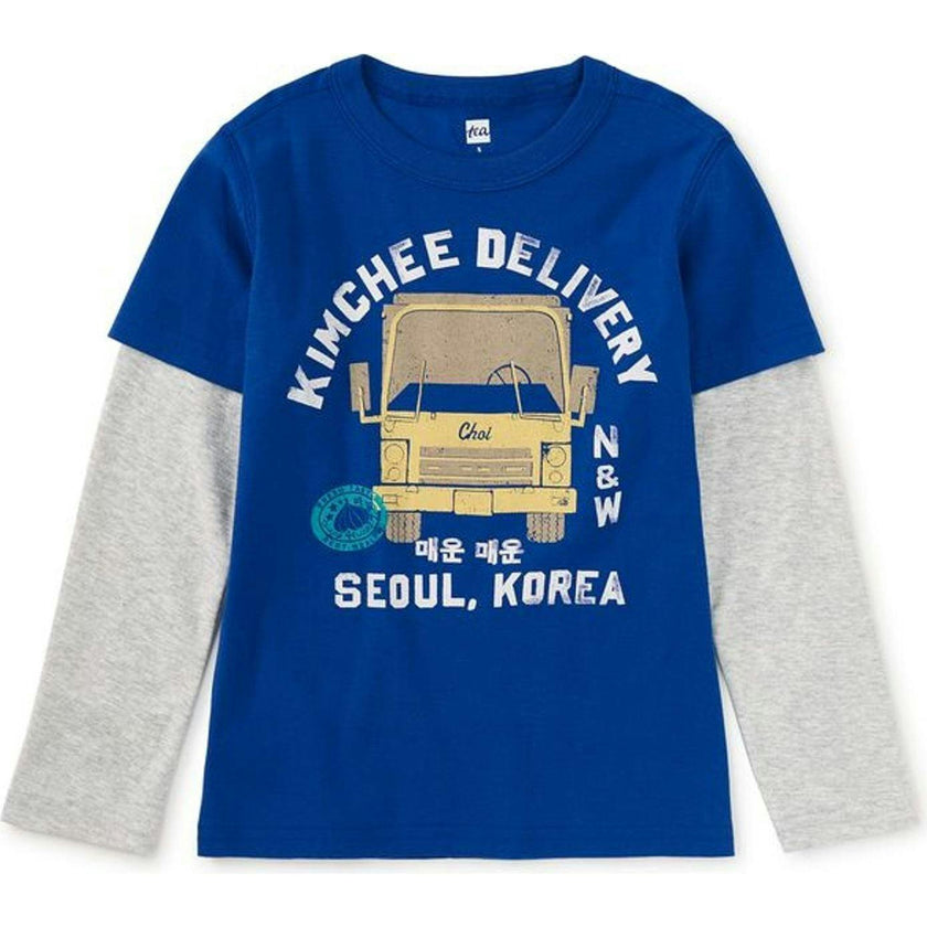 Kimchee Delivery Layered Tee, Blue