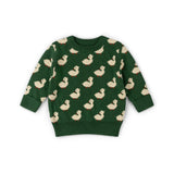 Olive Ducks Snuggly Knitted Jumper, Green