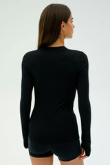 Louise Rib Long Sleeve - Black