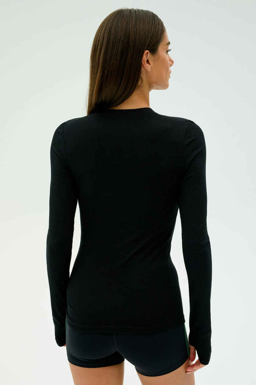 Louise Rib Long Sleeve - Black