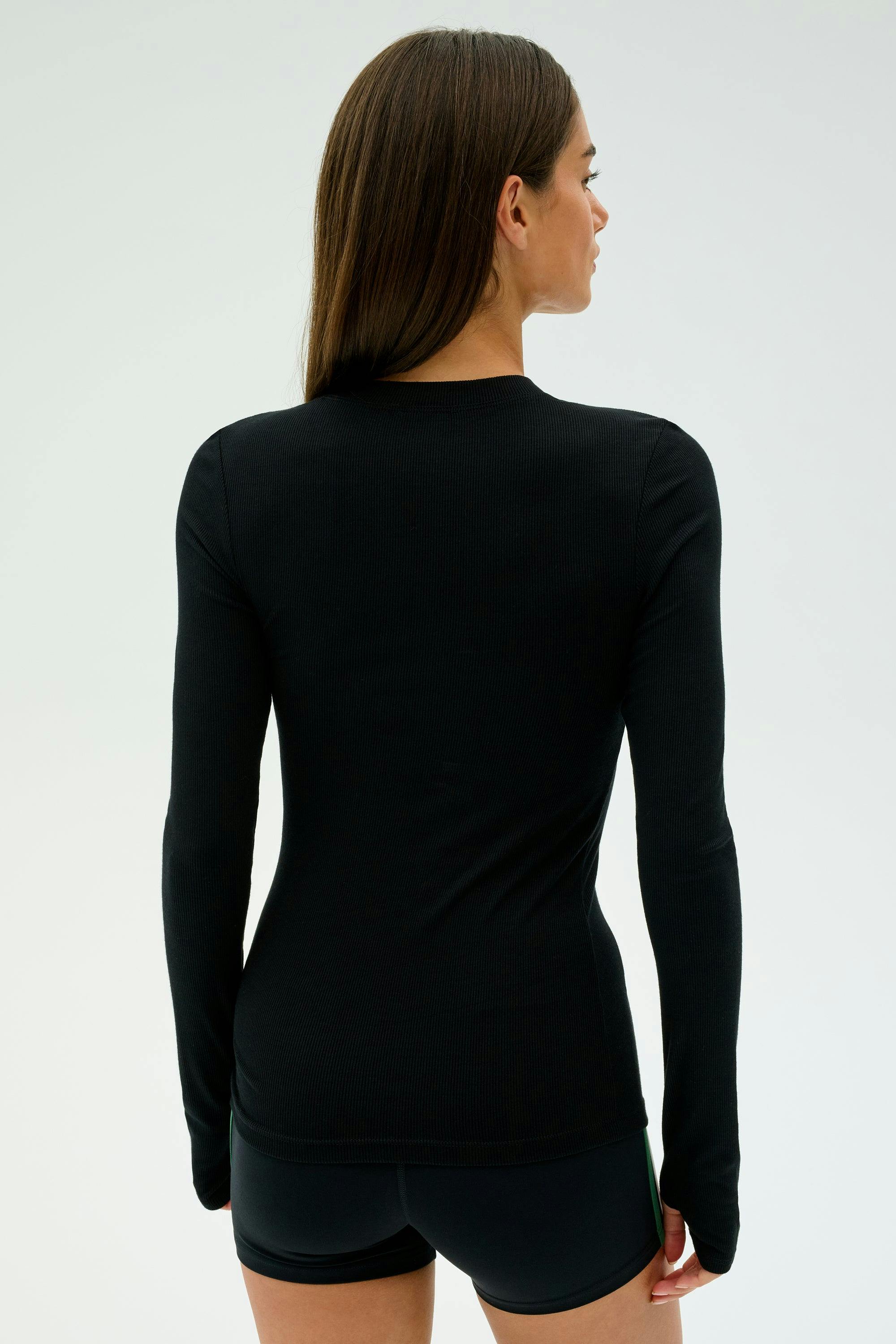 Louise Rib Long Sleeve - Black