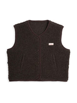 adult merino wool vest - chocolate brown