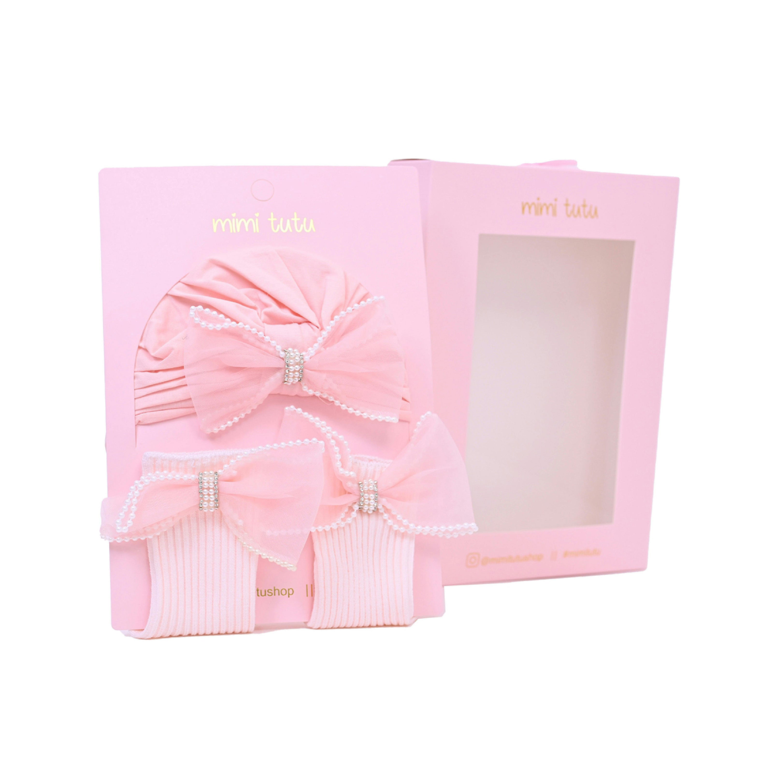 Crown & Bow Baby Hat Gift Set