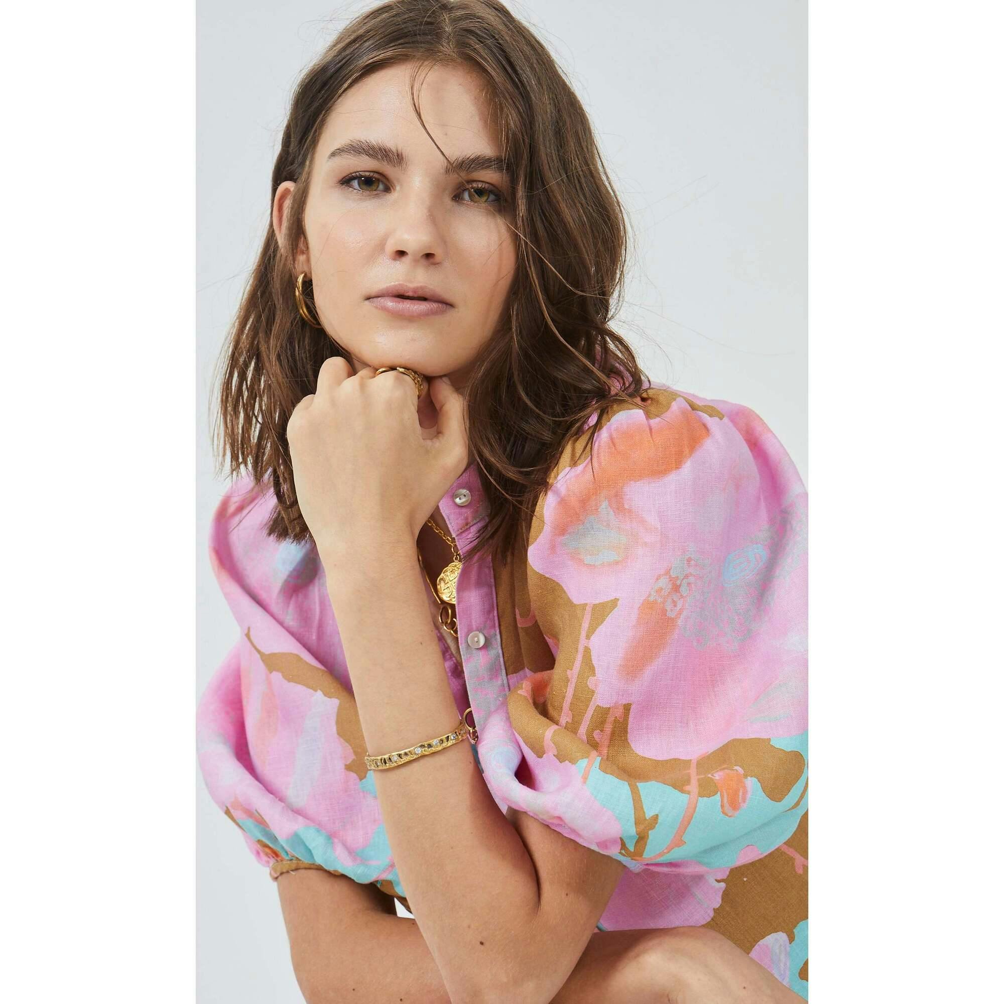 Bubble Linen Dress - Aquarela