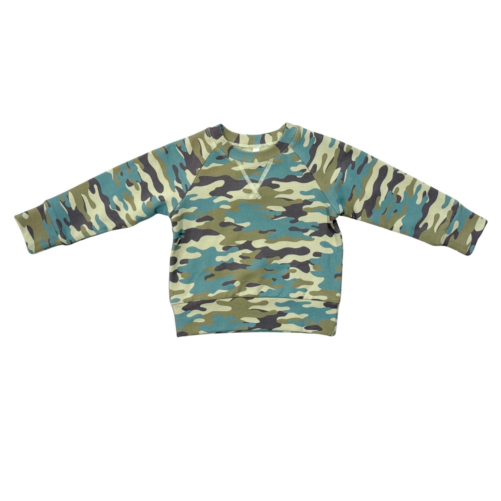 Boys Raglan Sweatshirt in Camouflage
