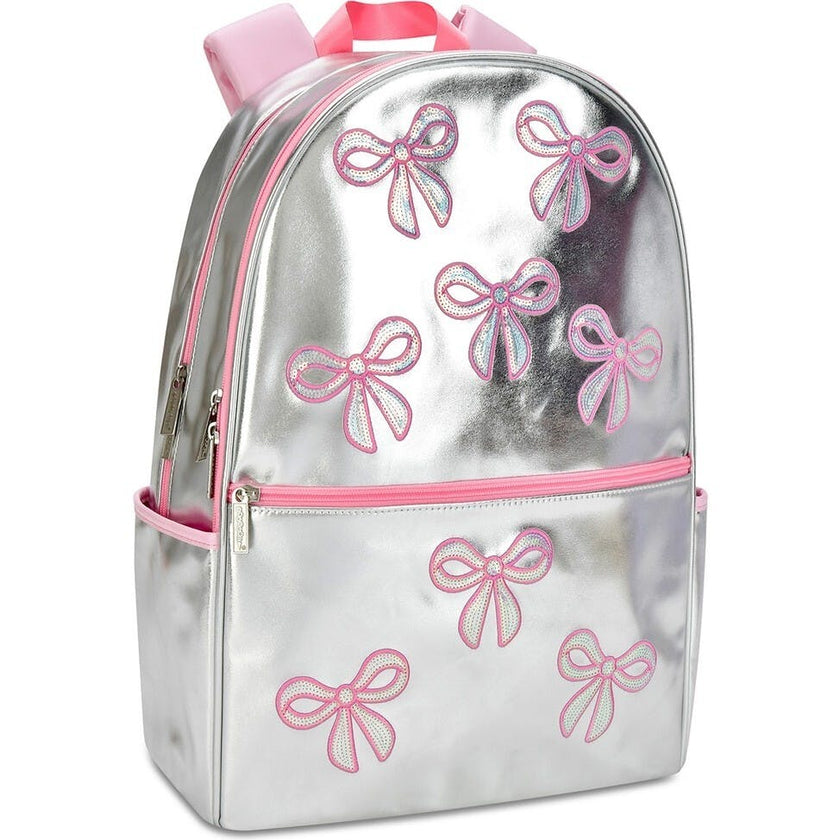Silver Sequin Bows Backpack