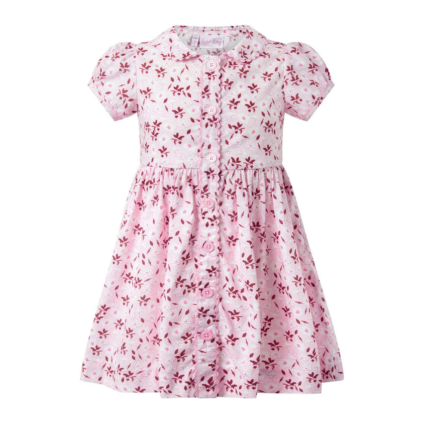 Light Pink Floral Button-Front Dress