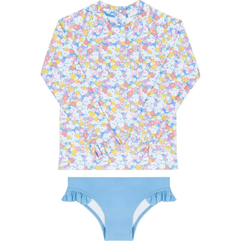 girls jasmine blossom ruffle rashguard set