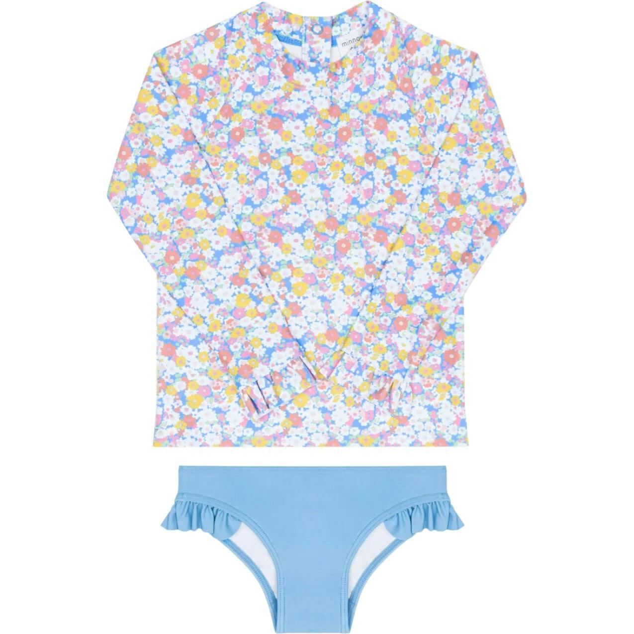 girls jasmine blossom ruffle rashguard set