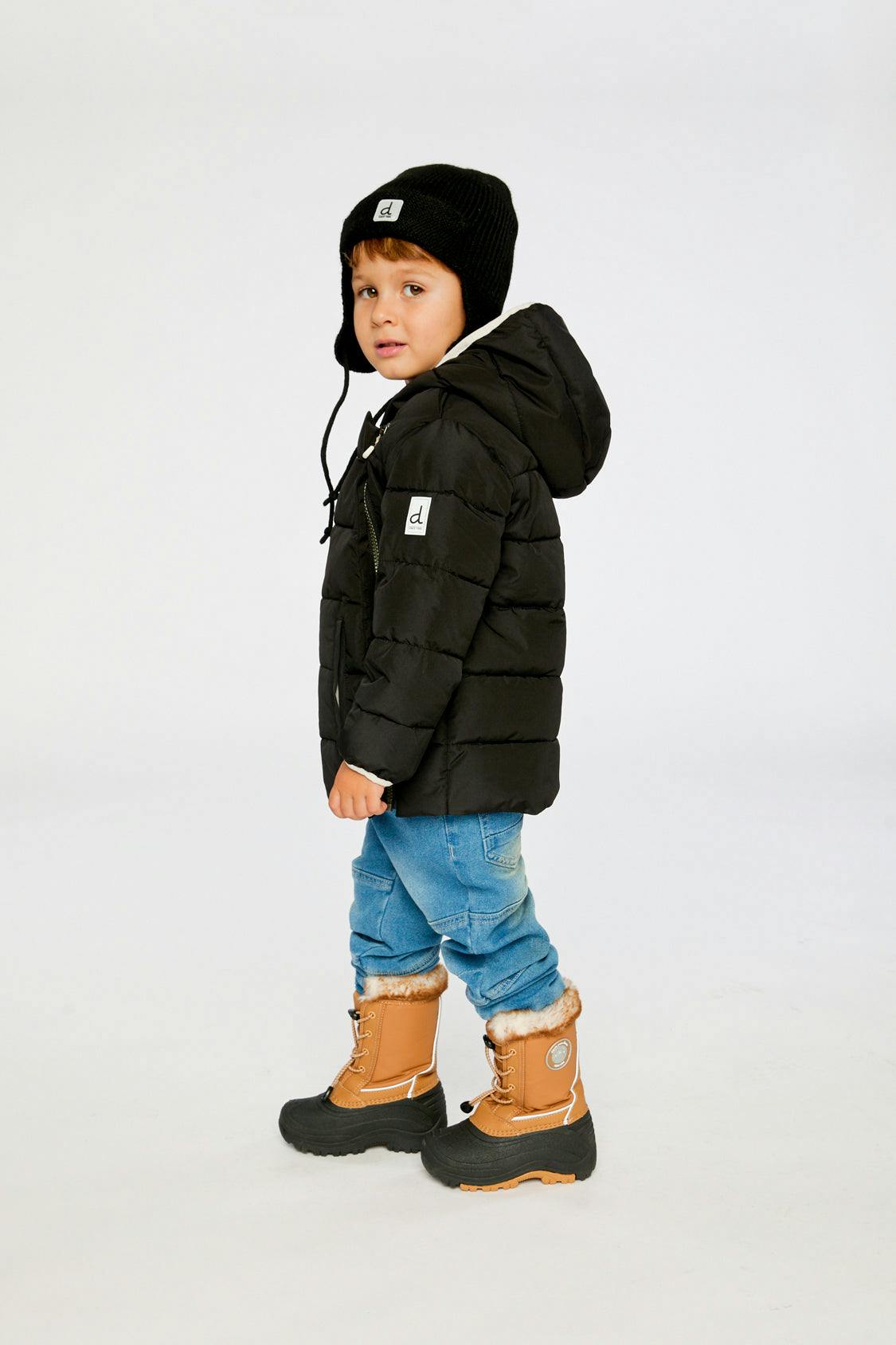 Winter Jacket Adapted For Car Seats Black