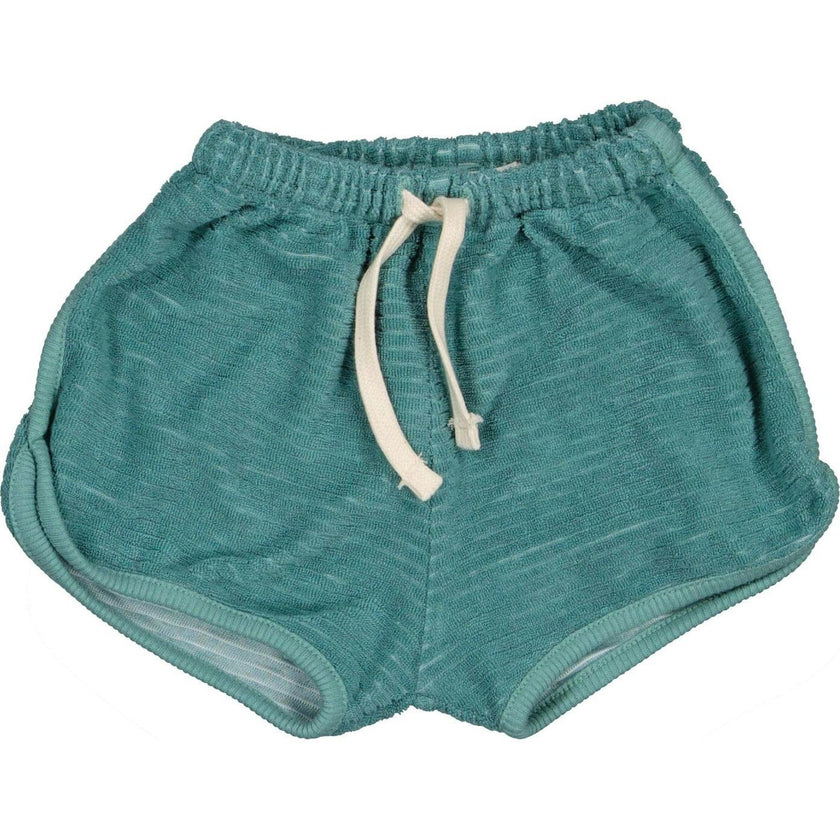 Terry Curved Hem Drawstring Shorts