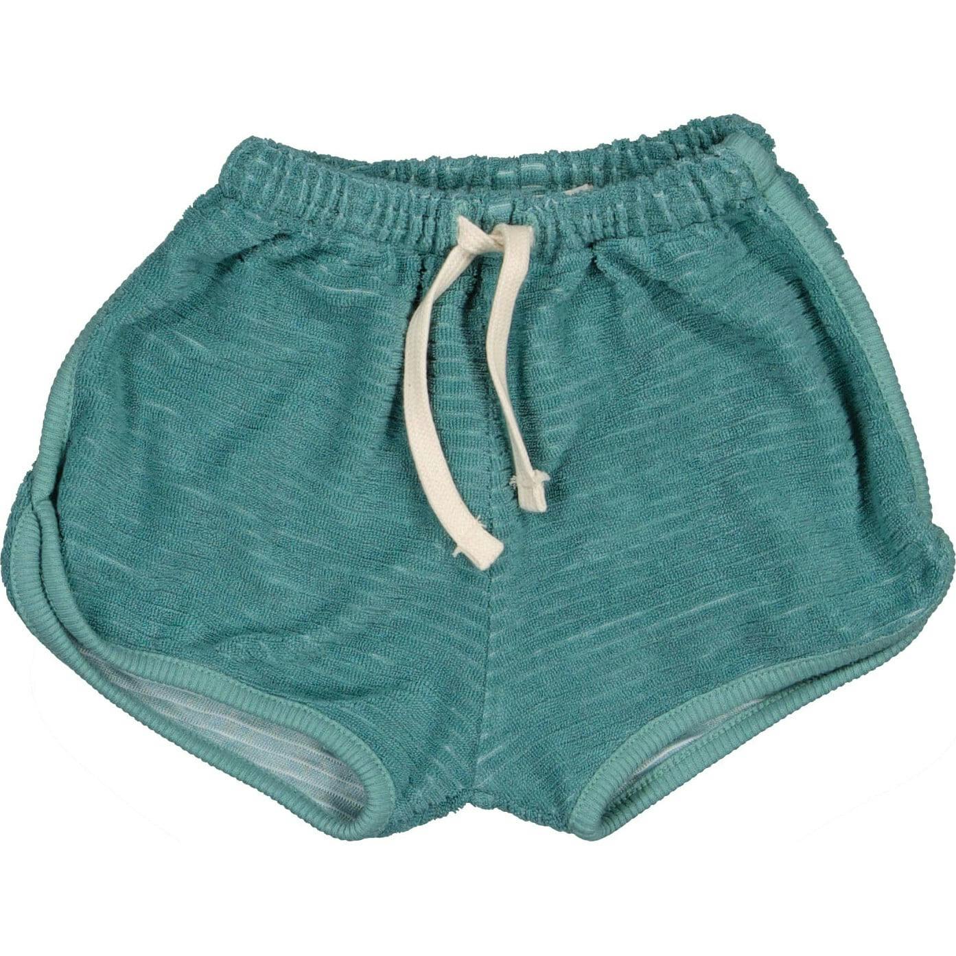 Terry Curved Hem Drawstring Shorts