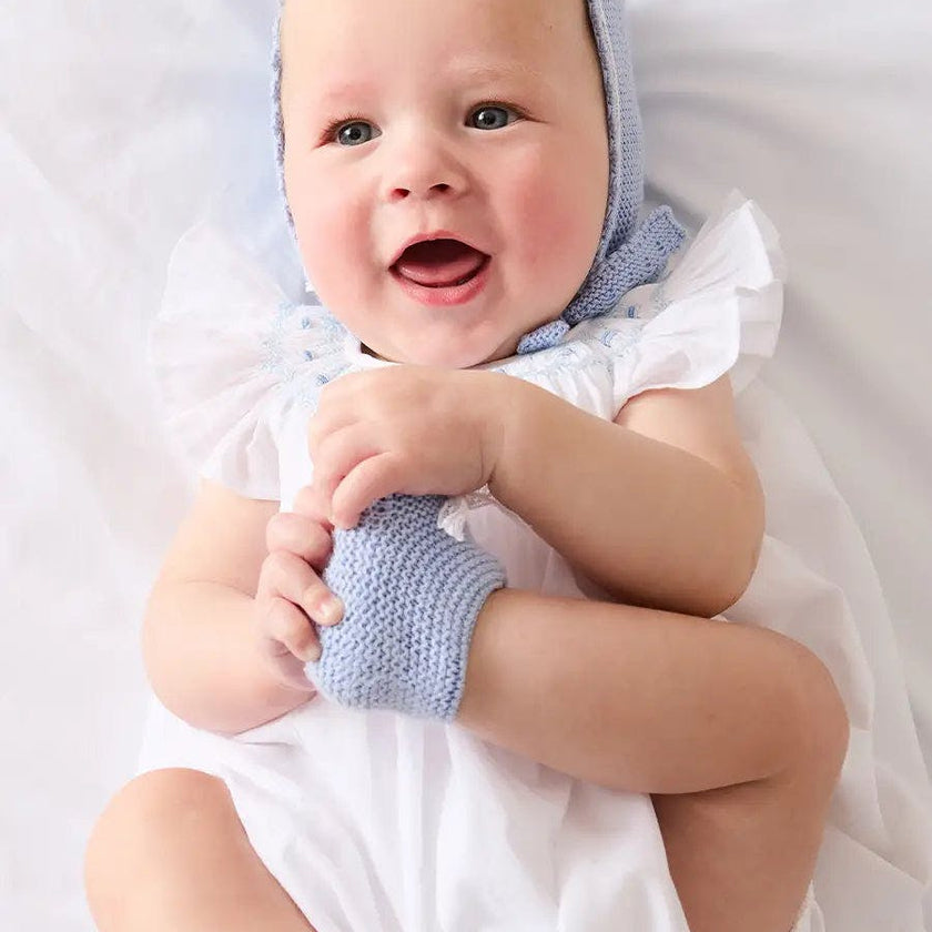 Hand Smocked Romper in Blue (3-18mths)