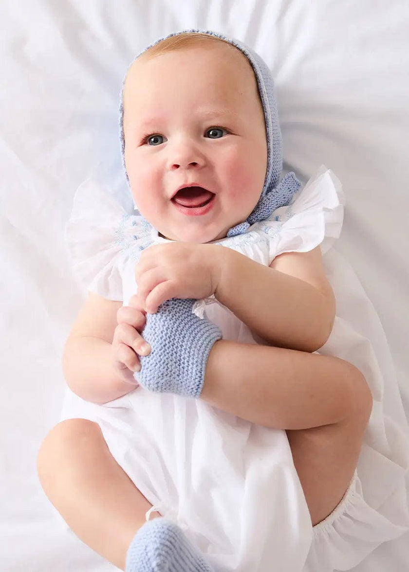 Hand Smocked Romper in Blue (3-18mths)