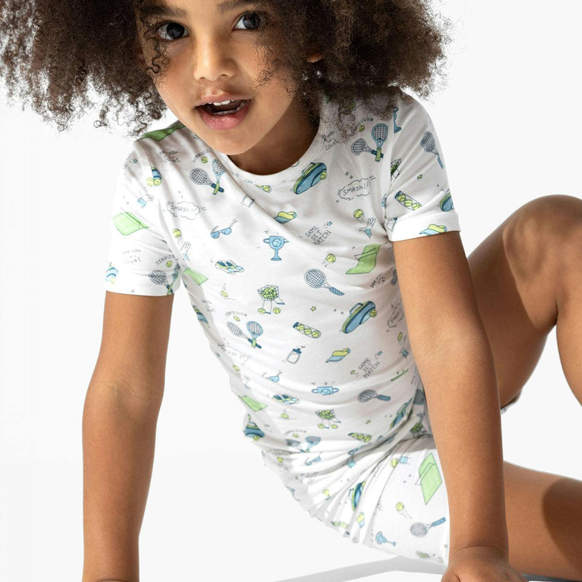 Tennis Bamboo Kids Pajama Short Set