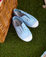 Hampton Canvas Plum Plimsolls in Ice Blue