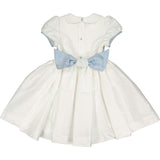 Bagatelle White/Blue Silk Handmade Smocked Dress