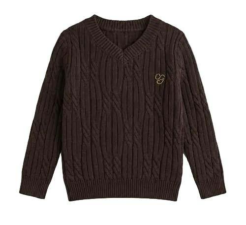 Cable Knit V-Neck Sweater
