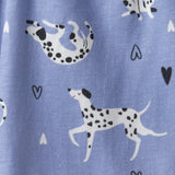 Girls Purple Dalmatian & Heart Print Pajama Set | Dalmatian & Hearts