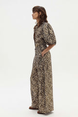 Culotte Metallic Linen Pants - Impala Print