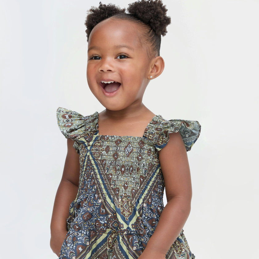 The Tiny Ellie Nap Dress - Olive Equestrian Scarf